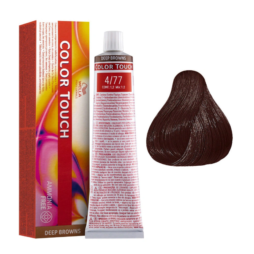 Wella Color Touch Hajszínező - 4/77 60ml Medium Brown Brown Intensive képe 1